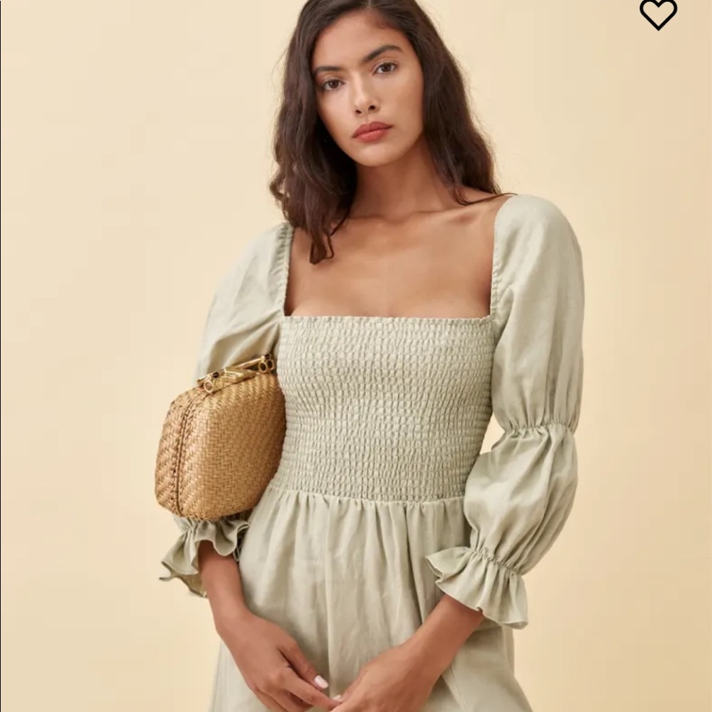 Reformation Linen Hyland Dress - Sz S NWT